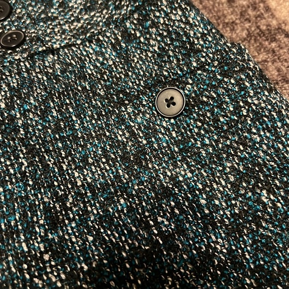 Ann Taylor Loft Size 12 Mini skirt Teal Black and White - Picture 3 of 7